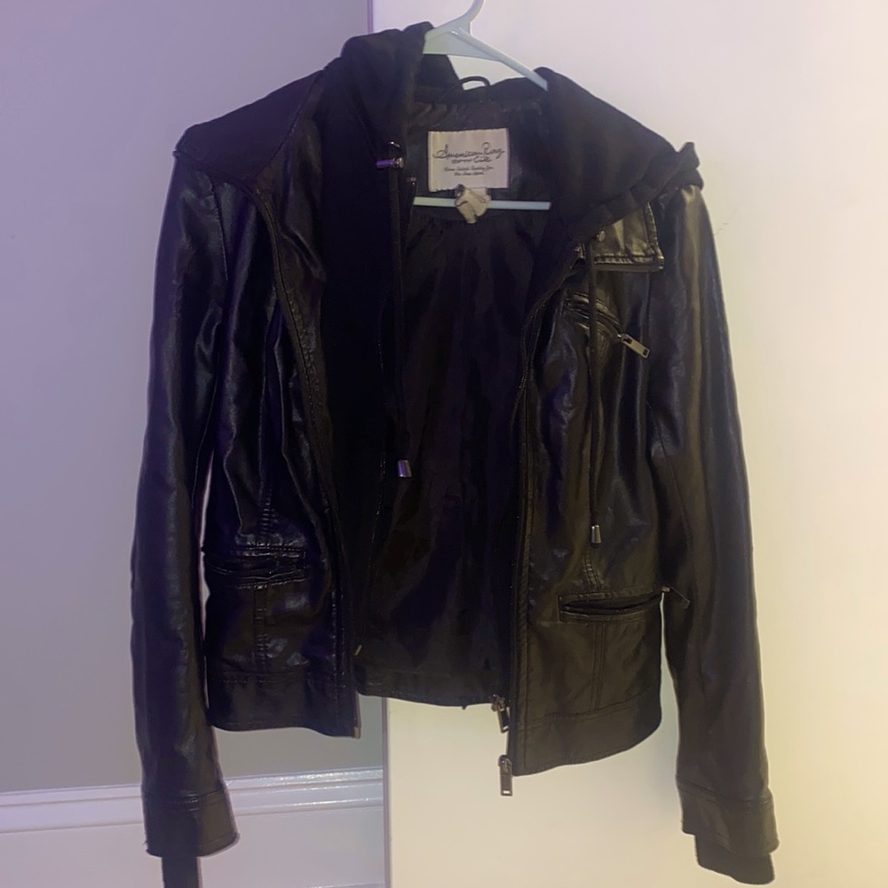 Black leather jacket